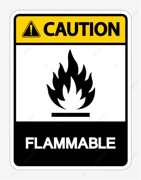 Flammable Symbol Vector Design Images, Caution Flammable Symbol Sign Isolate On White Background ...