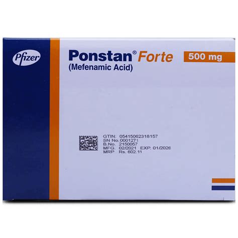 Ponstan Forte 500mg Tablet 10 'S - Uses, Formula, Side Effects