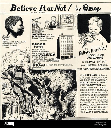 1940s USA Ripley's believe it or not Comic/ Cartoon Plate Stock Photo - Alamy