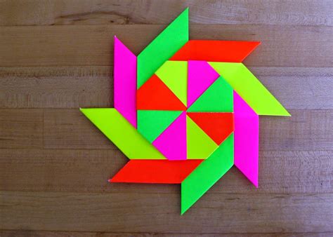 8 pointed origami throwing star ~ arts and crafts ideas projects