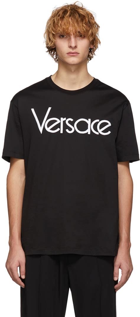 Versace: Black Vintage Logo T-Shirt | SSENSE