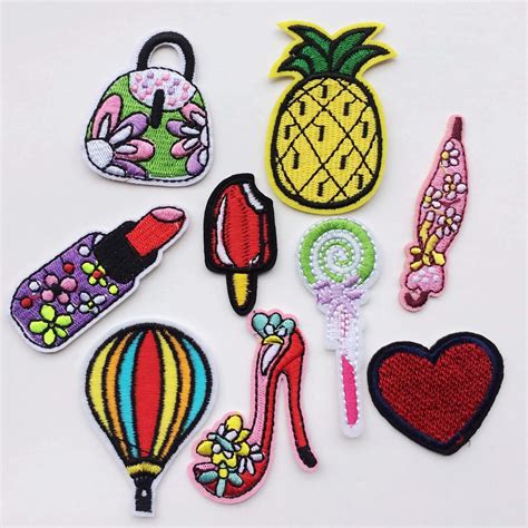 1pcs Sell Cute Cloth Patch Hot Melt Adhesive Applique Embroidery Patches Stripes DIY Clothing ...