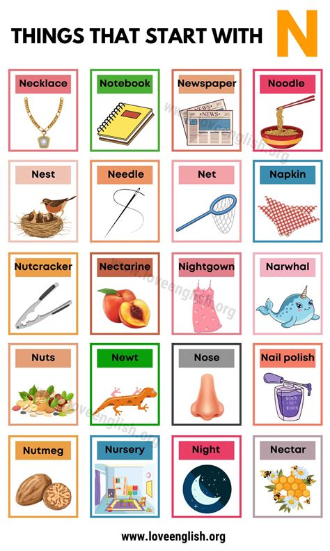 33 Examples of Things that Start with N - Love English