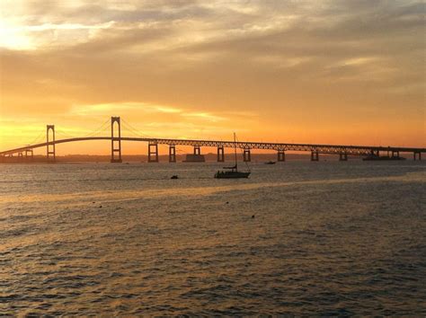 Picture of the Newport Bridge at Sunset. | Newport bridge, Sunset, Picture