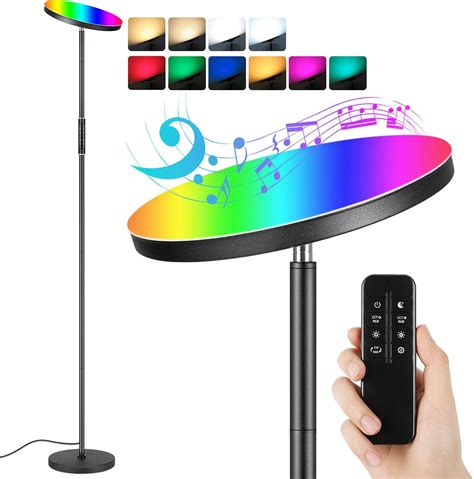 Smart LED Floor Lamp Remote Control, Super Bright Tall Standing Lamp ...