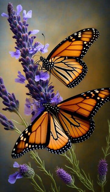 Premium Photo | Monarch butterflies on a flower