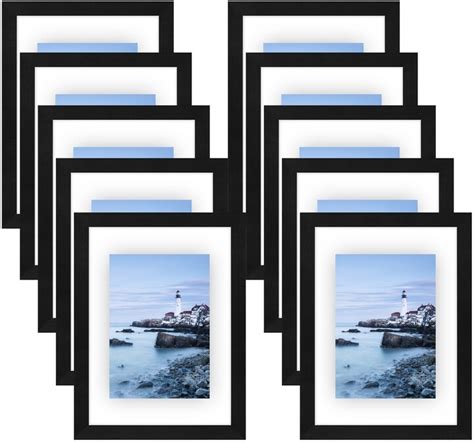 Americanflat 10 Pack - 8x10 Black Floating Frames - Modern Picture ...