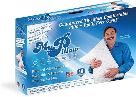 MyPillow My Pillow Classic Series Bed Pillow, SQ1928, Cotton, White ...