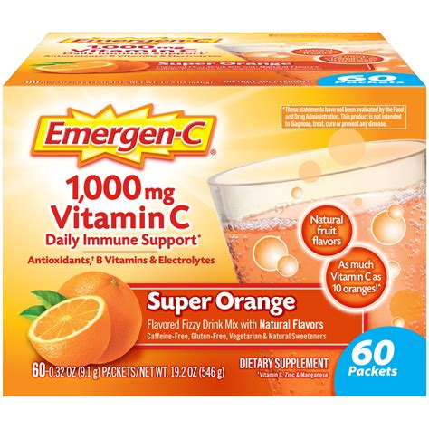 Emergen-C 1000mg Vitamin C Powder, with Antioxidants, B Vitamins and Electrolytes for Immune ...