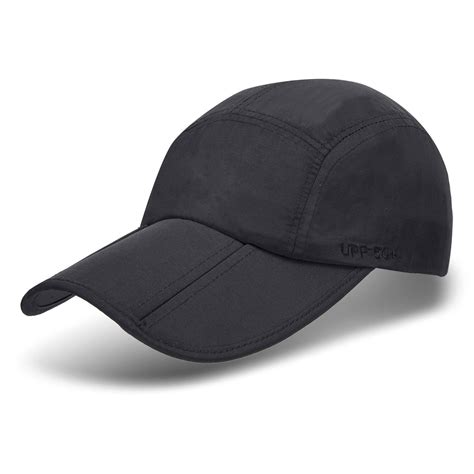 Unisex Foldable UPF 50+ Quick Dry Baseball Cap with Long Bill Portable Sun Hats, Black - Walmart.com