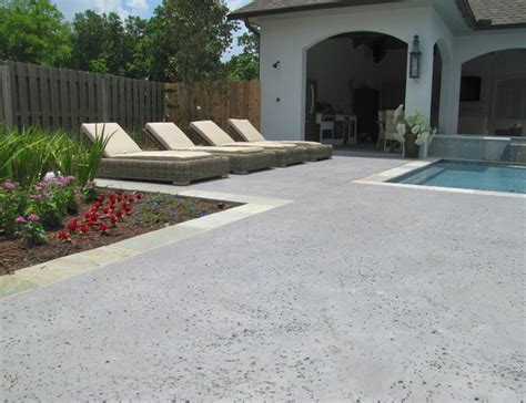 Stamped concrete pool deck/outdoor living - salt rock texture - New Orleans - by Nu-Crete ...