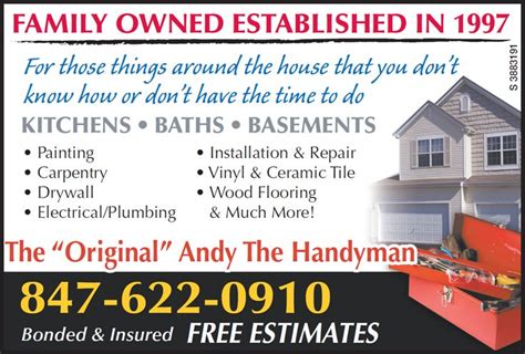 Family owned established in 1997, The Original Andy The Handyman is ...