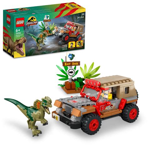 LEGO Jurassic Park Dilophosaurus Ambush 76958 Buildable Toy Set for ...