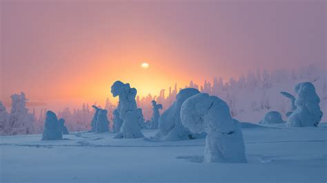 Download Sunrise Nature Winter HD Wallpaper