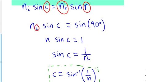 Critical Angle Formula