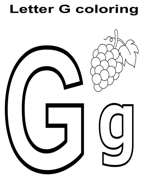 Letter Gg Coloring Pages