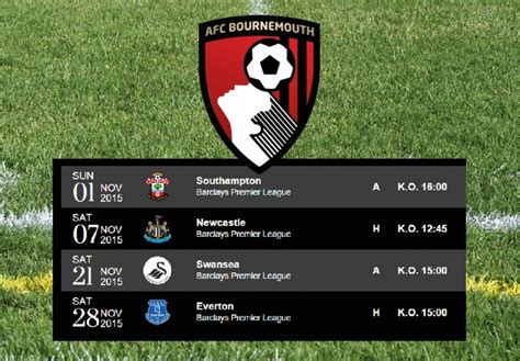 AFC Bournemouth - November Fixtures | Visit Bournemouth