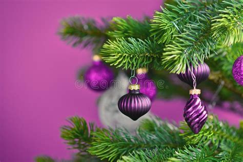 Purple Christmas Ornaments stock image. Image of december - 17479571