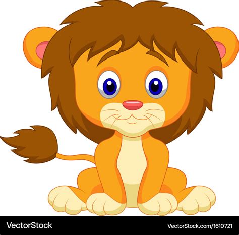 Baby lion cartoon sitting Royalty Free Vector Image