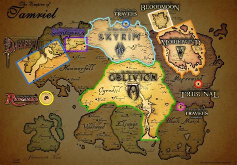 Map coverage of all Elder Scrolls games (updated)