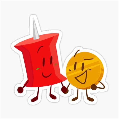 "Pin x Coiny BFDI" Sticker for Sale by PuppyRelp | Redbubble