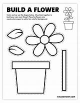 Flower Printable Craft sketch template