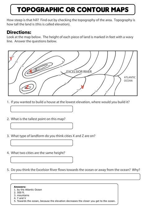 30++ Topographic Map Worksheet – Worksheets Decoomo