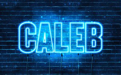 Download wallpapers Caleb, 4k, wallpapers with names, horizontal text, Caleb name, blue neon ...