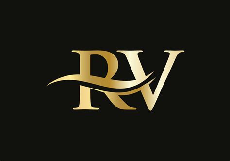 Modern RV logotype for luxury branding. Initial RV letter business logo ...