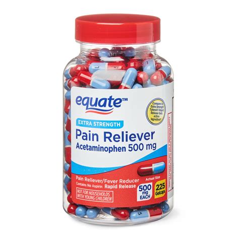 Equate Extra-Strength Acetaminophen Rapid Release Gelcaps, 500 mg, 225 ...