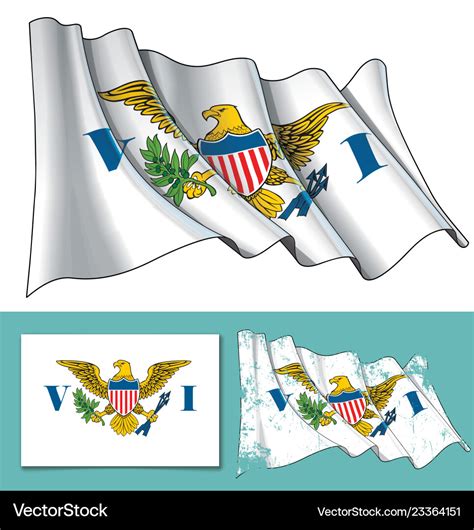 Waving flag of us virgin islands Royalty Free Vector Image