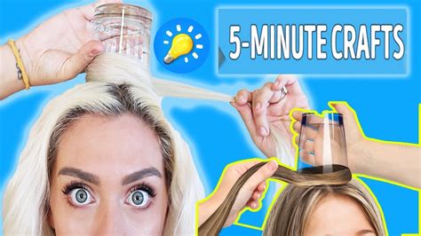 Trying Hacks from 5-Minute Crafts 25 COOL HAIRSTYLES TO MAKE (UNDER A MINUTE) - YouTube