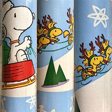 Wholesale 2 Rolls Peanuts Snoopy Woodstock Christmas Wrapping Paper 40 ...