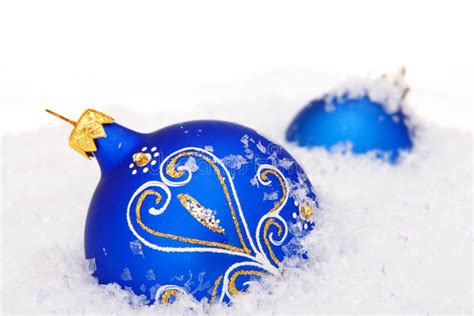 Christmas balls with snow stock image. Image of merry - 7373193