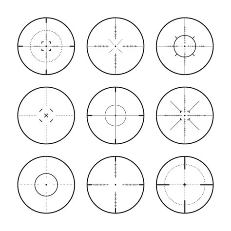 Premium Vector | Various sniper rifle sights weapon optical scope ...