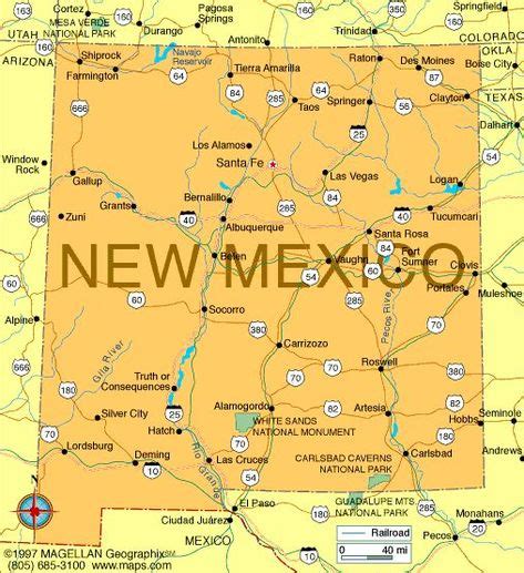 New Mexico Map | New mexico map, Mexico map, Nevada map