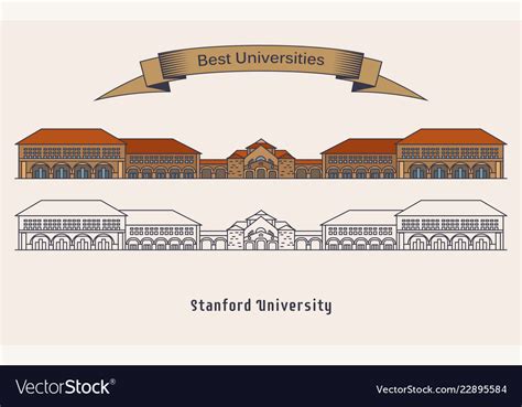 Stanford university building architecture Vector Image