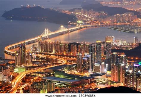 Skyline Busan South Korea Night Stock Photo (Edit Now) 130396856