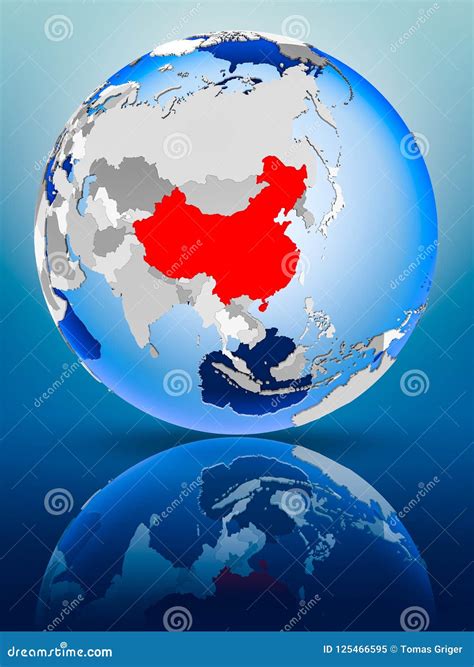 China on globe stock illustration. Illustration of political - 125466595