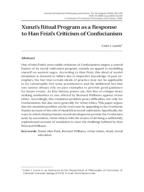 Fillable Online Xunzi's Ritual Program as a Response to Han Feizi's ...