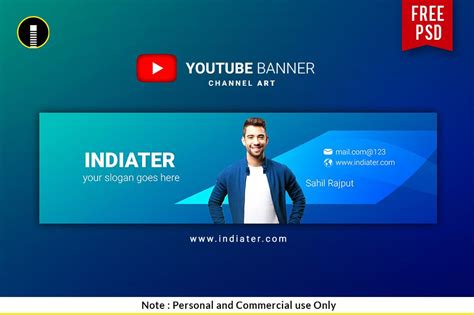 Free Vlogger Youtube Channel Banner PSD Template | Youtube banner template, Youtube banner ...