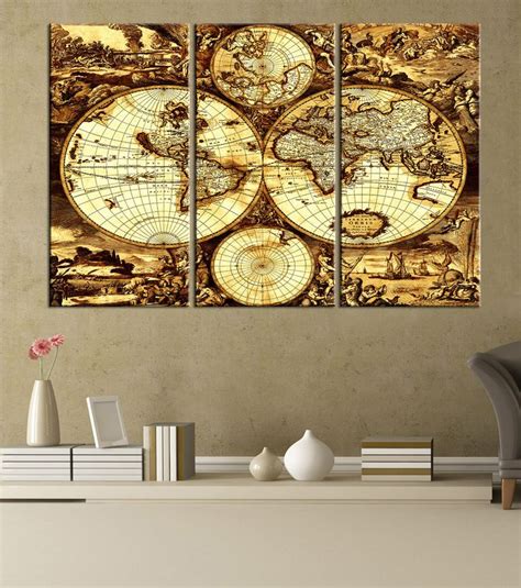 Vintage Old Style World Map - Old World Map Canvas Print - Large Map ...