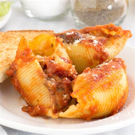 Meat Stuffed Shells Covered in Melty Cheese | Pear Tree Kitchen