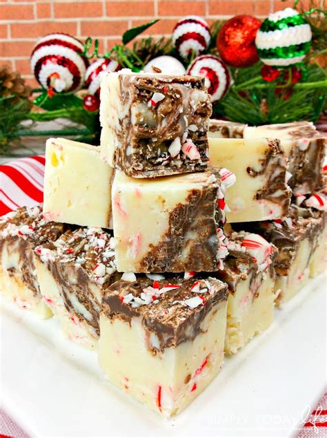 Easy No-Bake Chocolate Swirl Candy Cane Fudge - Simply Today Life