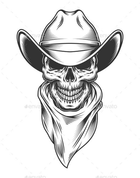 Cowboy Skull Drawing at PaintingValley.com | Explore collection of ...