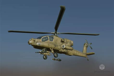 Apache Military Helicopter With Gunship Free 3d Model - .Blend, .C4d ...