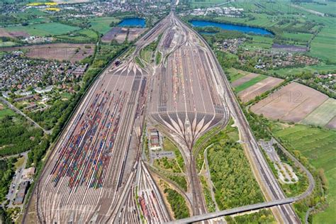 Aerial view of Maschen marshalling yard - Photo12-imageBROKER-Holger Weitzel