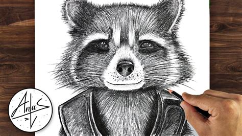 How to draw ROCKET RACCOON | Drawing Tutorial - YouTube