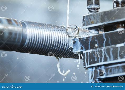 Thread Cutting Tool at Metal Working Lathe Machine Stock Image - Image of technology ...