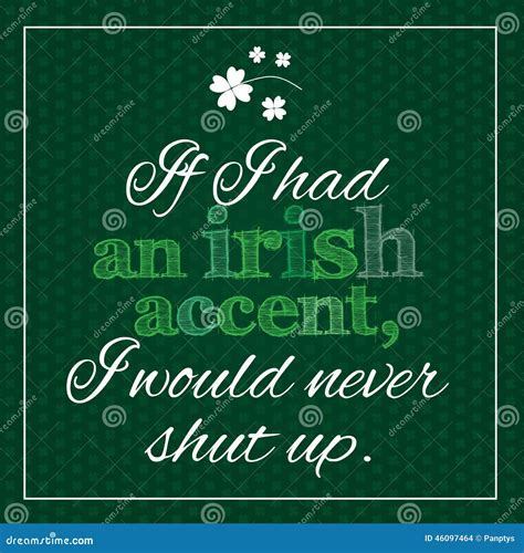 Funny, Inspirational Poster About Irish Accent. Stock Vector ...